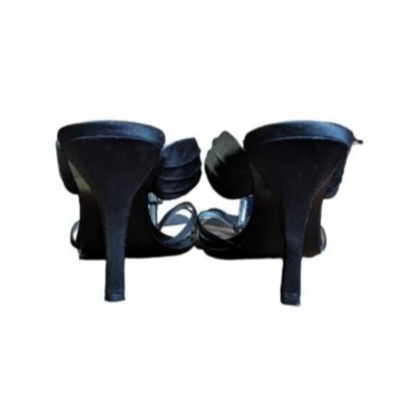 Enzo Angiolini Stiletto Jeweled Peep Toe Dress Heel Shoes Sz 10 M Womens Black - Picture 9 of 10